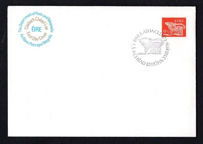 1979 Ireland 9 1/2p Gerl Definitive Stamp Post & Telegraph First Day Cover (FDC)with Baile Atha Cliath (Dublin) pictorial cancel