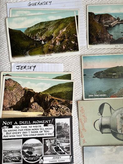 Channel Islands vintage postcards. Jersey, Guernsey & Sark. 1 euro each. Discount for multiple purchases