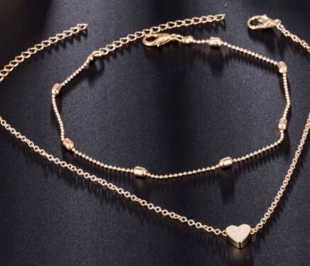 Long Necklace with Heart Charms