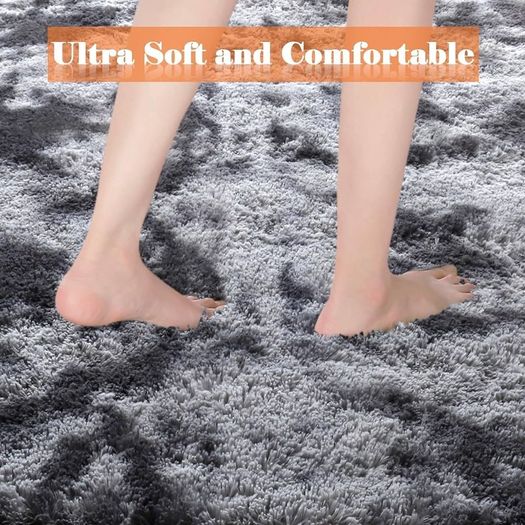 MULTIPLE COLOURS/SIZES AVAILABLE Super Soft Fluffy Area Rug Bedroom Living Room Shaggy Anti-Skid Comfortable Large Rugs Indoor Modern Home Decor Floor Carpet - Dark Grey 120x160