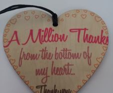 Bnwt wooden heart thank you