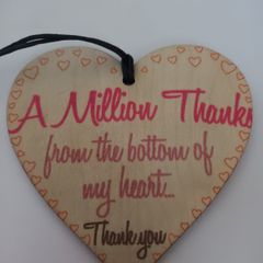 Bnwt wooden heart thank you