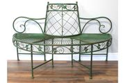 Tree Bench Half Round Green Ornate D11688