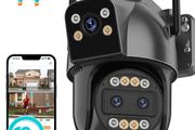4K HD 4G Sim Card or WiFi IP Camera Outdoor 10X Zoom Three Lens Dual Screen Sim Card PTZ Camera AI Tracking CCTV Video Surveillance Camera
