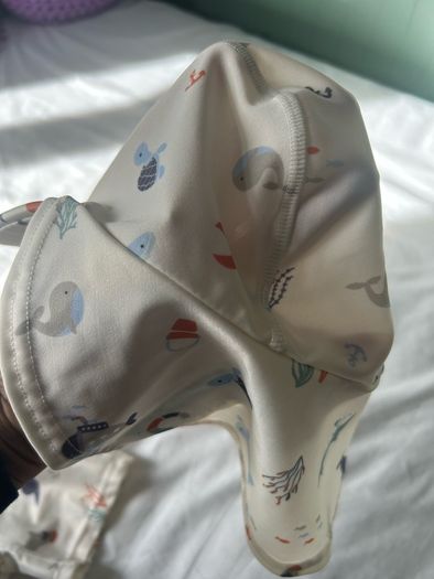 baby swimsuit and hat