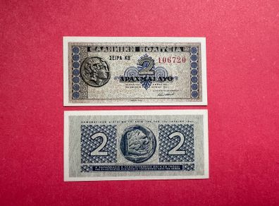 Greece  2 Drachmai  1941  Pick 318a. UNC
