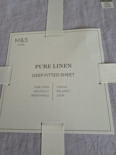 pure linen deep fitted sheet and 2 pillowcases
