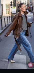 oversized brown leather jacket vintage