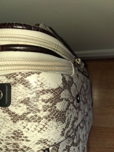 Brown 3 Piece Snake Skin Luggage Set