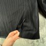 Samuel Windsor Mens Pinstripe Wool Suit 40R W36 Navy Stripe Classic Fit Image 9