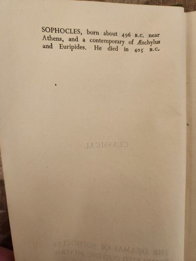 The Dreams of Sophocles. Translated By Sir George Young . 1947 Everysman Library. Hardback In Good Condition.