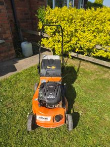 Self drive petrol lawnmower start, easy runs, perfect aluminian body so will never rot or rust