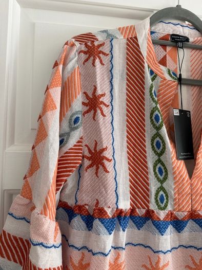 NEW Jacquard 3/4 Sleeve Tiered Dress