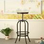 Affordable Industrial Style Height Adjustable Swivel Bar Stool With Natural Pinewood Top Image 3