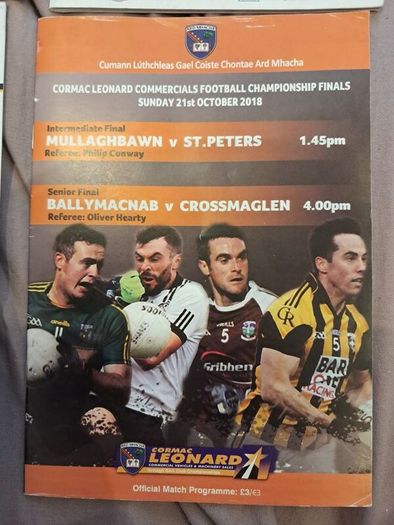9 x Armagh GAA Club Final Programmes