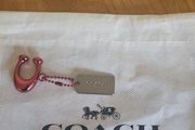 Coach Bag Charms/Tags / Silver &amp; Red Metal/NEW