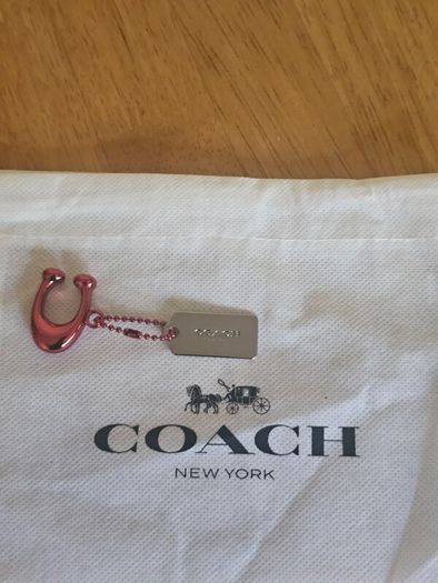 Coach Bag Charms/Tags / Silver & Red Metal/NEW
