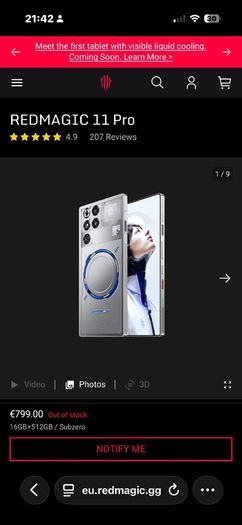 Red Magic 11 pro - sub zero 16 GB plus 512 GB