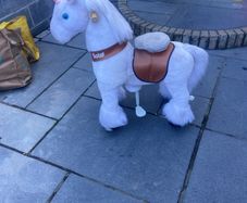 girls ride along pony