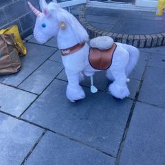 girls ride along pony