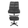 Savona Light Grey Ergonomic Swivel Armchair with Ottoman Image 2