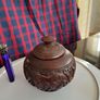 vintage  hand carved ebony wood spice bowl. Image 3
