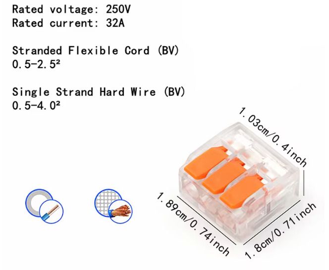 2/3/5 way Universal Electrical Wire Cable Connector Quick plug-in Terminal 250V/32A Free viewing