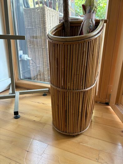 Mid Century Bamboo / Pencil Reed Stick Stand