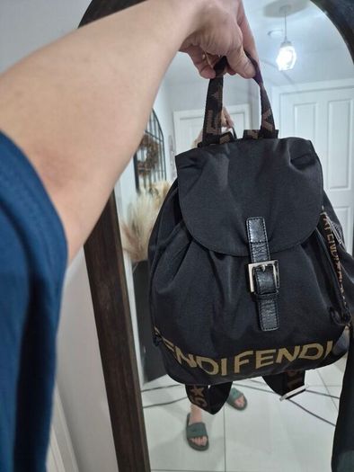 Fendi Vintage Nylon & Leather Back Pack