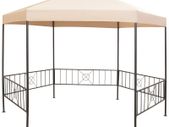 Garden Marquee Gazebo Pavilion Tent Hexagonal Beige 323x265 cm