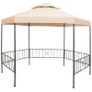 Garden Marquee Gazebo Pavilion Tent Hexagonal Beige 323x265 cm Image 5