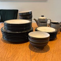 Denby 28 piece Set - Jet Range - stripes & grey mix