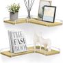 MULTIPLE COLOURS AVAILABLE Floating Shelves, Set of 2, L-Shaped Corner Shelves for Wall, Corner Wall Shelf, Industrial Style, for Living Room, Bedroom, Kitchen, Black Image 4