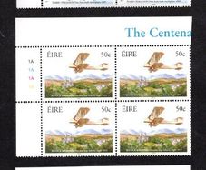 2003 Ireland Centenary of Powered Flight Commemorative Stamps Plate Block 1A1A1A1A Mint Never Hinged (MNH)