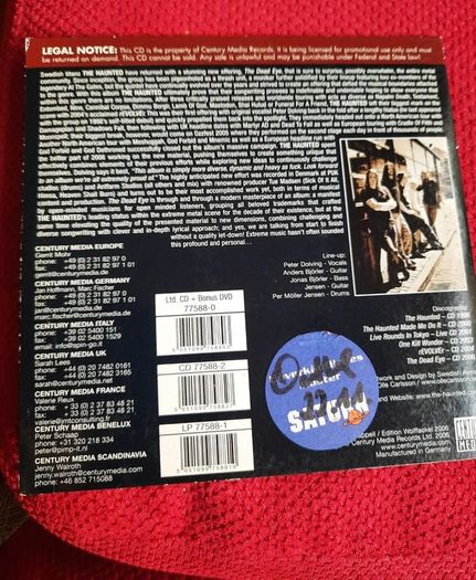 The Haunted: The Dead Eye - Promo CD