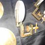 17 Old Pulley Wheels and 5 Plates, alot are brass Image 2