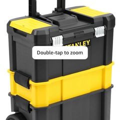 Essential Rolling Workshop Toolbox, Metal Latches, STST1-80151 Extra Large Bin, Portable Tote tray, Medium-Sized Toolbox, 2x Lid Organiser Compartments, Rust-Proof Latches