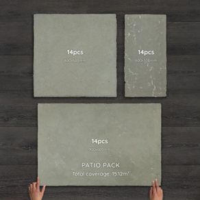 Kota Green Limestone Hand-Cut Natural Paving Patio Pack 15.12m