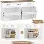Sideboard, 150 cm Wide Kitchen Cabinet with Worktop, Sideboard Kitchen with 4 Doors and 3 Drawers, Buffet Cabinet Sideboard Image 6