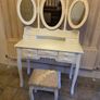 Laura James Style White Dressing Table Vanity Set with Triple Mirror & Stool Image 2