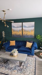 Gosford Large Navy Button Sofa