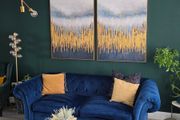 Gosford Large Navy Button Sofa