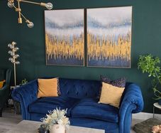 Gosford Large Navy Button Sofa