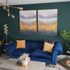 Gosford Large Navy Button Sofa