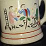 Beautiful Old Ceramic Frog Mug with embossed Tavern Scene and a Large Frog Inside, postage available or collection Image 3