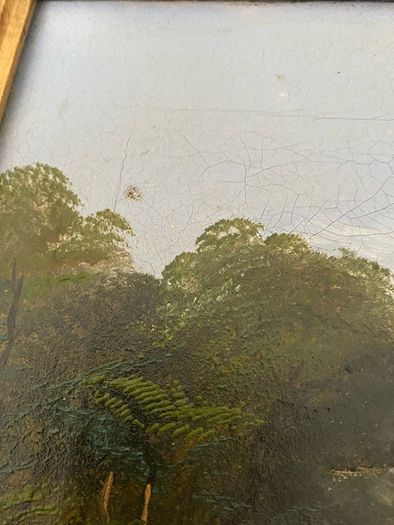Small 19th Century Oil on Canvas in Gilt Frame