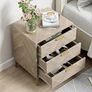 3 Drawer Bedside Table, Wooden Cabinet with Metal Legs, Modern Storage Chest for Bedroom Living Room Office, Oak Finish Image 3