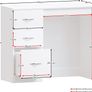 3 Drawer Dressing Table Makeup Desk Riano Bedroom Furniture (White) Image 2