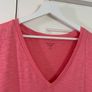 Pink Short Sleeve V Neck T-Shirt Image 4