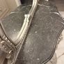 Console Table with Matching Mirror Silver Finish Marble Top Image 4